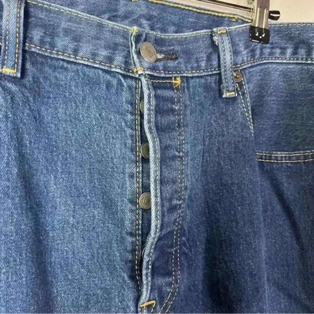 Levi's 501 Medium Blue Wash Button Fly Original Fit Jeans 38 X 32